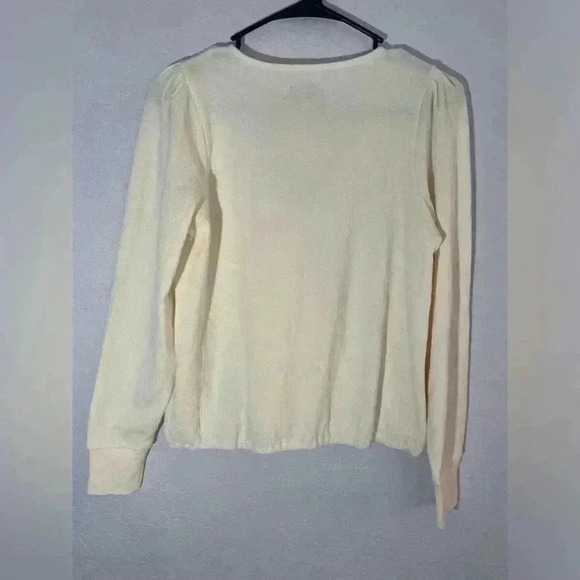 MADEWELL Texture & Thread Women’s Small Plus Ottoman Cream White Knit Wrap Top - Picture 9 of 10
